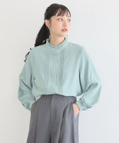 earth music&ecology フリルピンタックブラウス