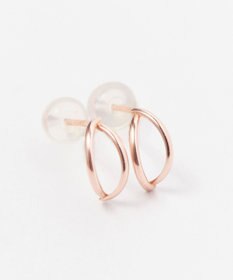 Phoebe 【K10】ダブルハーフプープピアス　ローズゴールド