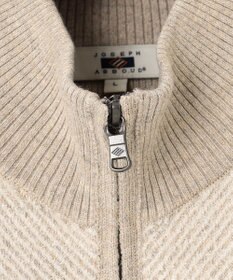JOSEPH ABBOUD 【イタリア糸使用/洗える】メリノブレンドモール ジップ ニット ブルゾン