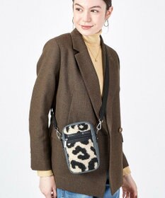 LeSportsac DENIM PHONE CROSSBODY/ブラックデニム/レオパードシェルパ