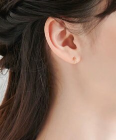 Phoebe 【K10】ダブルハーフプープピアス　ローズゴールド