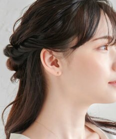 Phoebe 【K10】ダブルハーフプープピアス　ローズゴールド