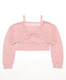 WEGO アンサンブルメッシュリボンカーディガン