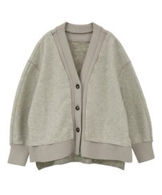 YECCA VECCA ニット切替メルトンVネックカーディガン