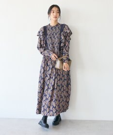 CRAFT STANDARD BOUTIQUE シャーリング袖フリルワンピース