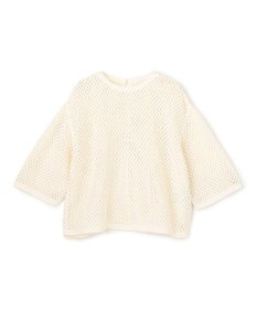 UNFILO クロシェレースニット ハーフスリーブ プルオーバー エクリュ