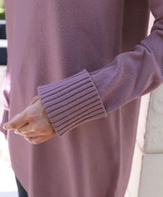 Tiaclasse L 【洗える】もっちり素材のVネックリブニットチュニック