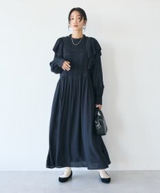 CRAFT STANDARD BOUTIQUE シャーリング袖フリルワンピース