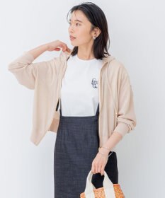 23区 【洗える】シアーコットンナイロン ニットパーカー