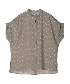Green Parks ドット柄タックスリーブブラウス