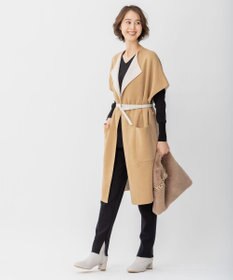 自由区 【洗える】リバーシブルニットジレ