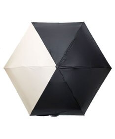 +RING UNISEX プラスリング 晴雨兼用 簡単開閉式折傘 BLK×BGE T1339