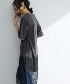 Green Parks 裾レースドッキングカットロゴチュニック