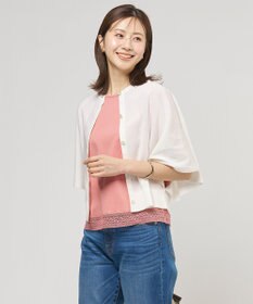 J.PRESS LADIES COTTON ACETATE DRY バタフライスリーブ カーディガン