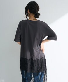 Green Parks 裾レースドッキングカットロゴチュニック