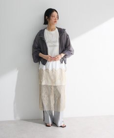 Green Parks 裾レースドッキングカットロゴチュニック