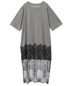 Green Parks 裾レースドッキングカットロゴチュニック