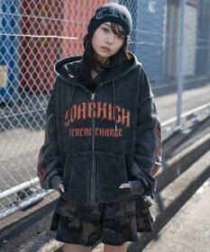 WEGO 【ユニセックス着用ITEM】ブリーチグラフィックZIPパーカー