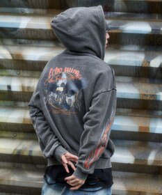 WEGO 【ユニセックス着用ITEM】ブリーチグラフィックZIPパーカー