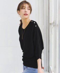 Tiaclasse 【洗える】肩ボタンドルマンニットトップス