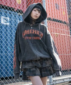 WEGO 【ユニセックス着用ITEM】ブリーチグラフィックZIPパーカー