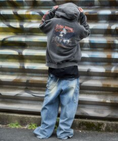 WEGO 【ユニセックス着用ITEM】ブリーチグラフィックZIPパーカー