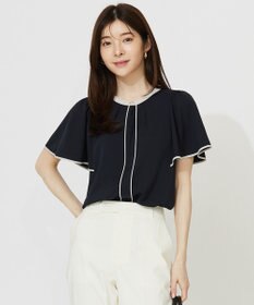 ANY SIS S 【洗える】バイカラーフレア ブラウス