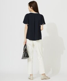 ANY SIS S 【洗える】バイカラーフレア ブラウス