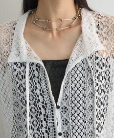 Green Parks ２ＷＡＹリボン付きレースシャツ