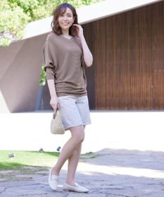 Tiaclasse 【洗える】肩ボタンドルマンニットトップス