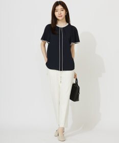 ANY SIS S 【洗える】バイカラーフレア ブラウス