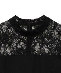 Green Parks コサージュ付レースペプラムロンパース