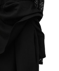 Green Parks コサージュ付レースペプラムロンパース