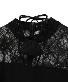 Green Parks コサージュ付レースペプラムロンパース