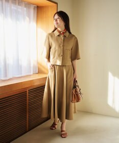 #Newans 【シワになりにくい】〈花乃まりあさんコラボ〉クロップドシャツジャケット