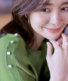 Tiaclasse 【洗える】肩ボタンドルマンニットトップス