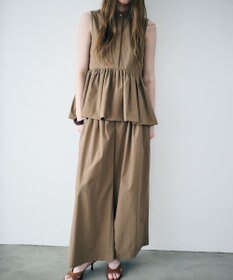 uncrave クールタッチカラータイプライター ワイドパンツ キャメルベージュ