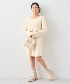 earth music&ecology ＳＥＴ２点シャギーショートカーデ＋ミニワンピース