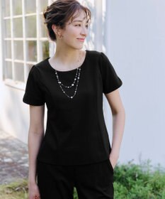 Tiaclasse 【UVカット・吸水速乾】 “きれい見え” パネルラインカットソートップス