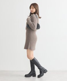 earth music&ecology ＳＥＴ２点シャギーショートカーデ＋ミニワンピース