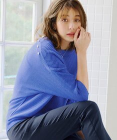 Tiaclasse 【洗える】肩ボタンドルマンニットトップス