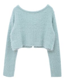 earth music&ecology ＳＥＴ２点シャギーショートカーデ＋ミニワンピース