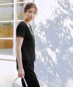 Tiaclasse 【UVカット・吸水速乾】 “きれい見え” パネルラインカットソートップス