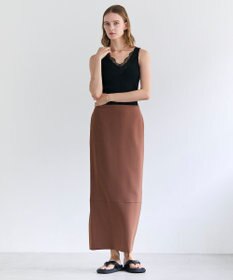 BEIGE， RUBY / レーストリム リブタンクトップ