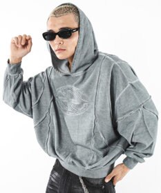 WEGO 【ユニセックス着用ITEM/MLサイズ展開】コールドダイスウィッチングプルパーカー