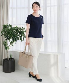 Tiaclasse 【UVカット・吸水速乾】 “きれい見え” パネルラインカットソートップス