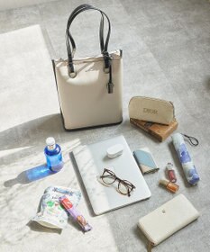 style code 【MERCURYDUO/マーキュリーデュオ】メタルアイレット　縦長トートバッグ 推し活ラージバッグ 縦長ショルダーバッグ