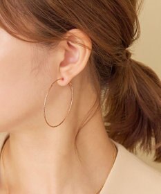 Phoebe ツイストラインフープイヤリング　ローズゴールド