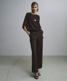 ICB 【接触冷感・UVケア・吸水速乾・防シワ・洗える】 ドレープツイル カーゴパンツ