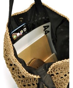 UNBILLION cachecache 下がりグログランペーパー柄編みトート